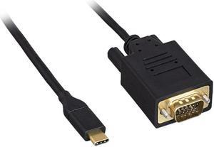 Kaybles USB 3.1 Type C Male to VGA Male Cable, 10ft. M-M, Black Adapter Cable