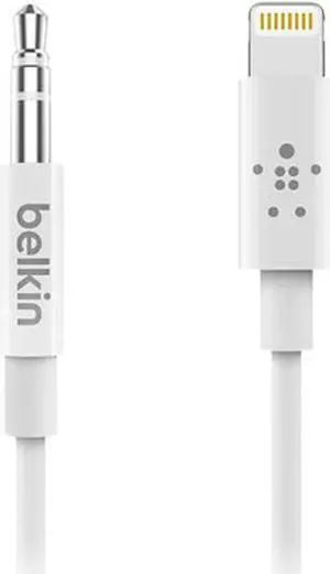 BELKIN AV10172BT06-WHT White 3.5 mm Audio Cable With Lightning Connector