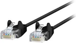 Belkin CE001B01-BLK-S 1 ft. Cat 6 Black UTP Snagless Patch Network Cable
