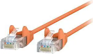 Belkin CE001B07-ORG-S 7 ft. Cat 6 Orange 28 AWG UTP Snagless Patch Network Cable