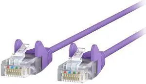 Belkin CE001B07-PUR-S 7 ft. Cat 6 Purple 28 AWG UTP Snagless Patch Network Cable