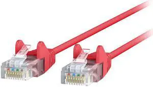 Belkin CE001B07-RED-S 7 ft. Cat 6 Red 28 AWG UTP Snagless Patch Network Cable