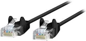 Belkin CE001B14-BLK-S 14 ft. Cat 6 Black 28 AWG UTP Snagless Patch Network Cable