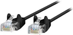 Belkin CE001B20-BLK-S 20 ft. Cat 6 Black 28 AWG UTP Snagless Patch Network Cable