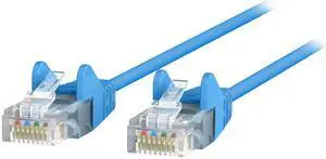 Belkin CE001B50-BLU-S 50 ft. Cat 6 Blue 28 AWG UTP Snagless Patch Network Cable