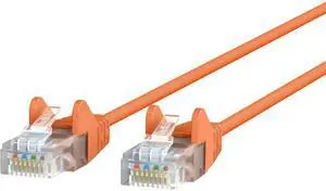 Belkin CE001B50-ORG-S 50 ft. Cat 6 Orange UTP Snagless 28AWG Patch Cable Bag & Label Belkin CE001B50-ORG-S 50 ft. Cat 6 Orange UTP Snagless 28AWG Patch Cable Bag & Label