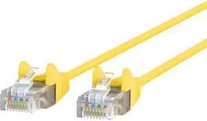 Belkin CE001B05-YLW-S 5 ft. Cat 6 Yellow UTP Snagless 28AWG Patch Cable Bag & Label