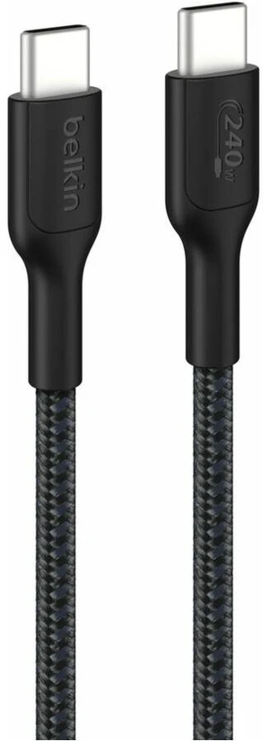 Belkin USB-C to USB-C Braided Cable 240W - 6.56 ft USB-C Data Transfer Cable - CAB025fq2MBK Belkin USB-C to USB-C Braided Cable 240W - 6.56 ft USB-C Data Transfer Cable - CAB025fq2MBK