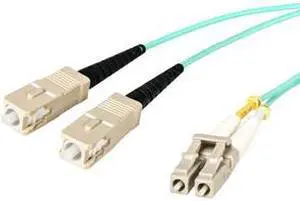 StarTech.com 10m 10 Gb Aqua Multimode 50/125 Duplex LSZH Fiber Patch Cable LC - SC