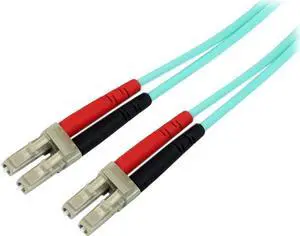StarTech.com 1m Fiber Optic Cable - Multimode Duplex 50/125 - LSZH - LC/LC - OM3 - LC to LC Fiber Patch Cable - Male to Male - 3.28ft - Aqua - A50FBLCLC1