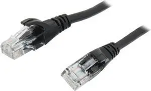 VCOM VC511-7BK 7 ft. Cat 5E Black Molded Patch Cable