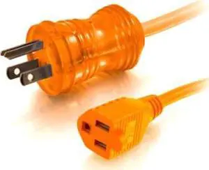 C2G 48061 16 AWG Hospital Grade Power Extension Cord - NEMA 5-15P to NEMA 5-15R, TAA Compliant, Orange (50 Feet, 15.24 Meters)