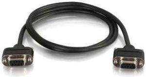 C2G 52176 Serial RS232 DB9 Null Modem Cable with Low Profile Connectors F/F, In-Wall CMG-Rated, Black (10 Feet, 3.04 Meters)