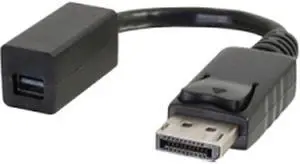 C2G 18412 DisplayPort Male to Mini DisplayPort Female Adapter, Black