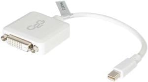 C2G 54312 Mini DisplayPort Male to Single Link DVI-D Female Adapter Converter, TAA Compliant, White (8 Inches)