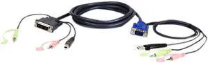 ATEN USB VGA to DVI-A KVM cable w/Audio 2L7DX3U