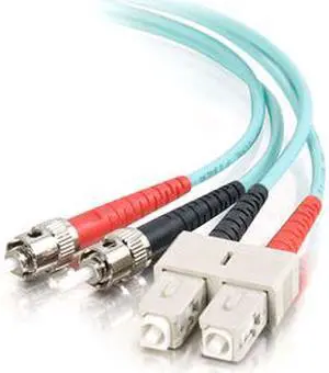 C2G 36120 OM3 Fiber Optic Cable - SC-ST 10Gb 50/125 Duplex Multimode Fiber Cable, Aqua (32.8 Feet, 10 Meters)