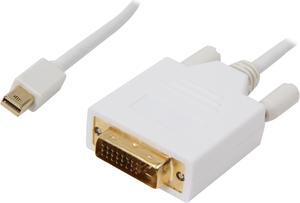 Nippon Labs MINIDP-DVI-3 3 ft. Mini DP DisplayPort Male to DVI Male Adapter Cable, White - OEM