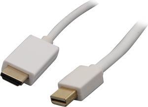 Nippon Labs MINIDP-HDMI-15 15 ft. Mini DP DisplayPort Male to HDMI Male Adapter Cable, White - OEM