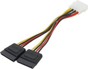 Nippon Labs POW-S6800-6IN 6" Molex 4 Pin Male to 2 x SATA Female Power Adaptor Y Cable Splitter