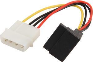 Nippon Labs POW-S6190-RA 6" Molex 4 Pin Male to SATA Female(Right Angle Connector) Power Adaptor Cable - OEM