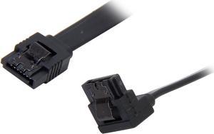 Nippon Labs SATA3L0.8FT-90/180BK 9.6" SATA III Male to Male Latching Cable(Flat to Right Angle), Black