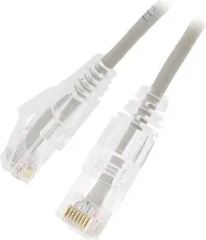 Nippon Labs 28 AWG Snagless Ultra Slim Cat6  Ethernet Patch Cable - Network Internet Cord - RJ45, Stranded, 550Mhz, UTP, - 3ft, Gray