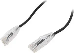 Nippon Labs 28 AWG Snagless Ultra Slim Cat6  Ethernet Patch Cable - Network Internet Cord - RJ45, Stranded, 550Mhz, UTP, - 6ft, Black