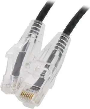 Nippon Labs 28 AWG Snagless Ultra Slim Cat6  Ethernet Patch Cable - Network Internet Cord - RJ45, Stranded, 550Mhz, UTP, - 15ft, Black