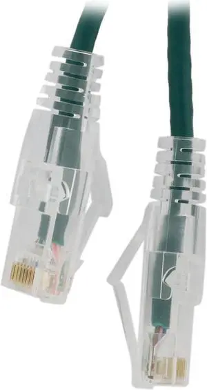 Nippon Labs 28 AWG Snagless Ultra Slim Cat6  Ethernet Patch Cable - Network Internet Cord - RJ45, Stranded, 550Mhz, UTP, - 2ft, Green