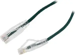 Nippon Labs 28 AWG Snagless Ultra Slim Cat6  Ethernet Patch Cable - Network Internet Cord - RJ45, Stranded, 550Mhz, UTP, - 3ft, Green