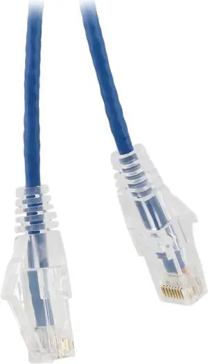 Nippon Labs 28 AWG Snagless Ultra Slim Cat6  Ethernet Patch Cable - Network Internet Cord - RJ45, Stranded, 550Mhz, UTP, - 15ft, Blue