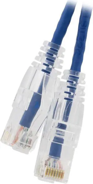 Nippon Labs 28 AWG Snagless Ultra Slim Cat6  Ethernet Patch Cable - Network Internet Cord - RJ45, Stranded, 550Mhz, UTP, - 25ft, Blue