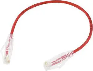 Nippon Labs 28 AWG Snagless Ultra Slim Cat6  Ethernet Patch Cable - Network Internet Cord - RJ45, Stranded, 550Mhz, UTP, - 1ft, Red