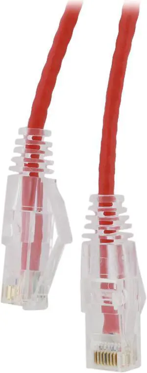 Nippon Labs 28 AWG Snagless Ultra Slim Cat6  Ethernet Patch Cable - Network Internet Cord - RJ45, Stranded, 550Mhz, UTP, - 2ft, Red