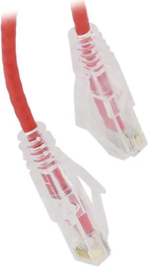 Nippon Labs 28 AWG Snagless Ultra Slim Cat6  Ethernet Patch Cable - Network Internet Cord - RJ45, Stranded, 550Mhz, UTP, - 20ft, Red