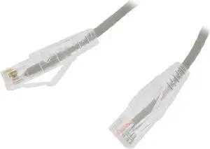 Nippon Labs 28 AWG Snagless Ultra Slim Cat6  Ethernet Patch Cable - Network Internet Cord - RJ45, Stranded, 550Mhz, UTP, - 1ft, Gray