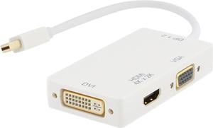 Nippon Labs 30DP-MDP-HDV-4K Mini DisplayPort Adapter - 3-in-1 - 1080p - Monitor Adapter - Mini DP to HDMI / VGA / DVI Adapter Hub