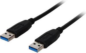 Nippon Labs USB3-6MM-BK-2P 6 ft. Black USB 3.0 A Male to A Male Cable, 2 Packs