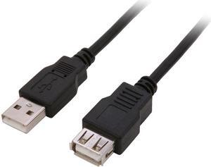 Nippon Labs Black 15 ft. USB cable A/Male to A/Female Extension USB Cable Model USB-15-MF-BK-2P, 2 Packs