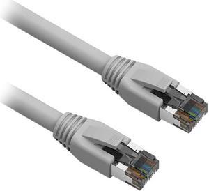 Nippon Labs Cat8 RJ45 50FT Ethernet Patch Internet Network LAN Cable, Indoor/Outdoor, 24AWG, Shielded Latest 40Gbps 2000Mhz, Weatherproof S/FTP for Router, PS4, PS5, Xbox, PoE, Switch, Modem (Gray)