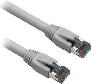 Nippon Labs Cat8 RJ45 35FT Ethernet Patch Internet Network LAN Cable, Indoor/Outdoor, 24AWG, Shielded Latest 40Gbps 2000Mhz, Weatherproof S/FTP for Router, PS4, PS5, Xbox, PoE, Switch, Modem (Gray)
