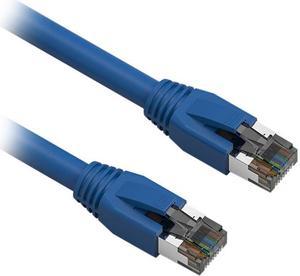 Nippon Labs Cat8 RJ45 10FT Ethernet Patch Internet Network LAN Cable, Indoor/Outdoor, 24AWG, Shielded Latest 40Gbps 2000Mhz, Weatherproof S/FTP for Router, PS4, PS5, Xbox, PoE, Switch, Modem (Blue)