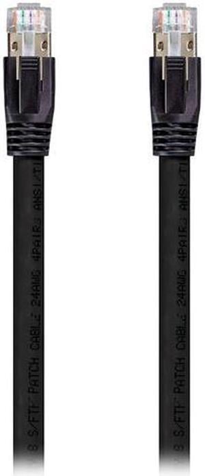 Nippon Labs Cat8 RJ45 7FT Ethernet Patch Internet Network LAN Cable, Indoor/Outdoor, 24AWG, Shielded Latest 40Gbps 2000Mhz, Weatherproof S/FTP for Router, PS4, PS5, Xbox, PoE, Switch, Modem (Black)