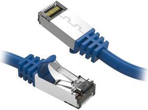 Nippon Labs Cat8 RJ45 10ft Ethernet Patch Internet Network LAN Cable, In/Outdoor, 26AWG, Shielded Latest 40Gbps 2000MHz, Weatherproof S/ftP -in Wall, Outdoor for Gaming/Router/Modem/PC/Switch (Blue)