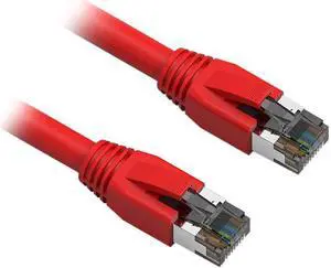 Nippon Labs Cat8 RJ45 10FT Ethernet Patch Internet Network LAN Cable, Indoor/Outdoor, 24AWG, Shielded Latest 40Gbps 2000Mhz, Weatherproof S/FTP for Router, PS4, PS5, Xbox, PoE, Switch, Modem (Red)