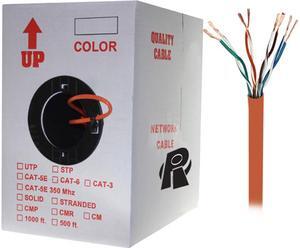 Nippon Labs 50CP-C5E-ST-1K-OR 1000 ft. Bare Copper Cat5e Bulk Cable, 350MHz, Stranded Wire - Orange