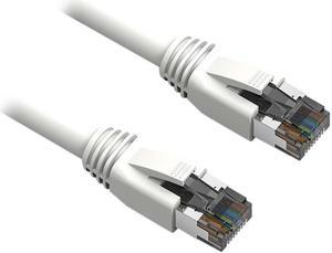 Nippon Labs Cat8 RJ45 25FT Ethernet Patch Internet Network LAN Cable, Indoor/Outdoor, 24AWG, Shielded Latest 40Gbps 2000Mhz, Weatherproof S/FTP for Router, PS4, PS5, Xbox, PoE, Switch, Modem (White)