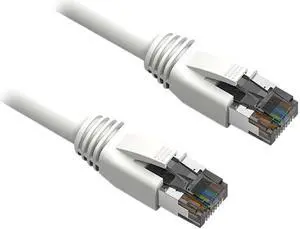 Nippon Labs Cat8 RJ45 3FT Ethernet Patch Internet Network LAN Cable, Indoor/Outdoor, 24AWG, Shielded Latest 40Gbps 2000Mhz, Weatherproof S/FTP for Router, PS4, PS5, Xbox, PoE, Switch, Modem (White) Nippon Labs Cat8 RJ45 3FT Ethernet Patch Internet Network LAN Cable, Indoor/Outdoor, 24AWG, Shielded Latest 40Gbps 2000Mhz, Weatherproof S/FTP for Router, PS4, PS5, Xbox, PoE, Switch, Modem (White)