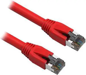 Nippon Labs Cat8 RJ45 2FT Ethernet Patch Internet Network LAN Cable, Indoor/Outdoor, 24AWG, Shielded Latest 40Gbps 2000Mhz, Weatherproof S/FTP for Router, PS4, PS5, Xbox, PoE, Switch, Modem (Red)
